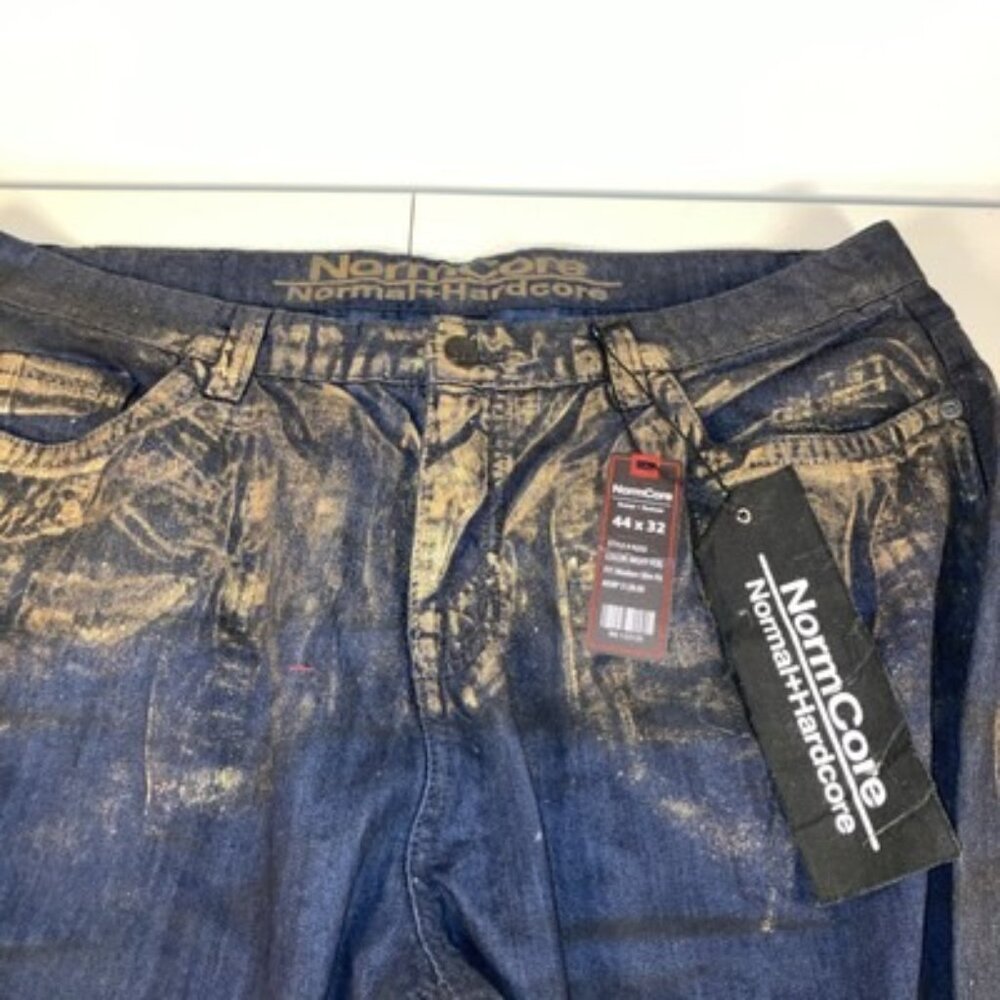 NormCore Normal+Hardcore Men Sz 44x32 Modern Slim Jeans Paint Distroyed Rare New